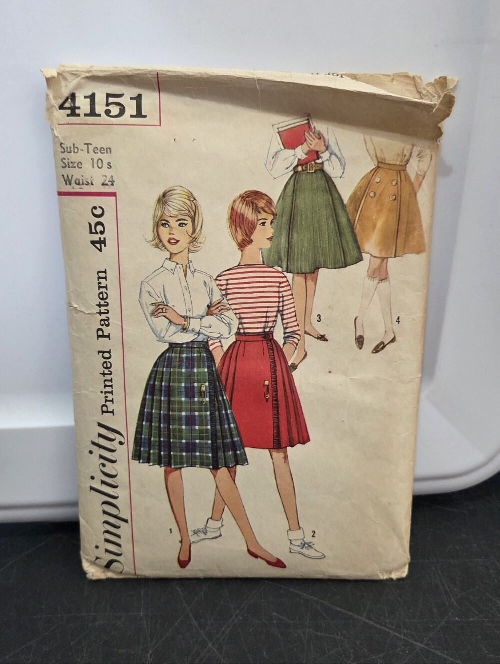 McCalls Sewing Pattern 4151 Vintage Circa 1960s Size 10 Girls Blouse And Skirt